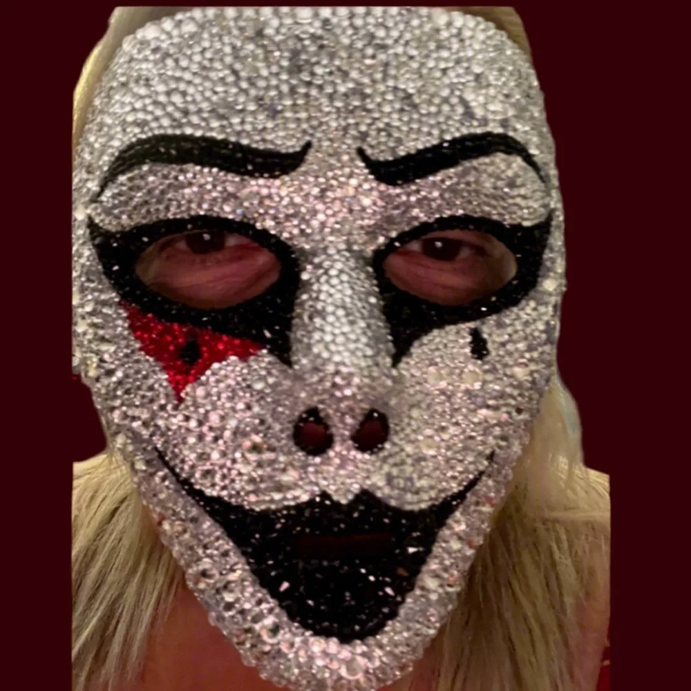 🆕Rhinestone Bedazzled Masquerade Bling Face Mask For Halloween,Mardi Grass &More
